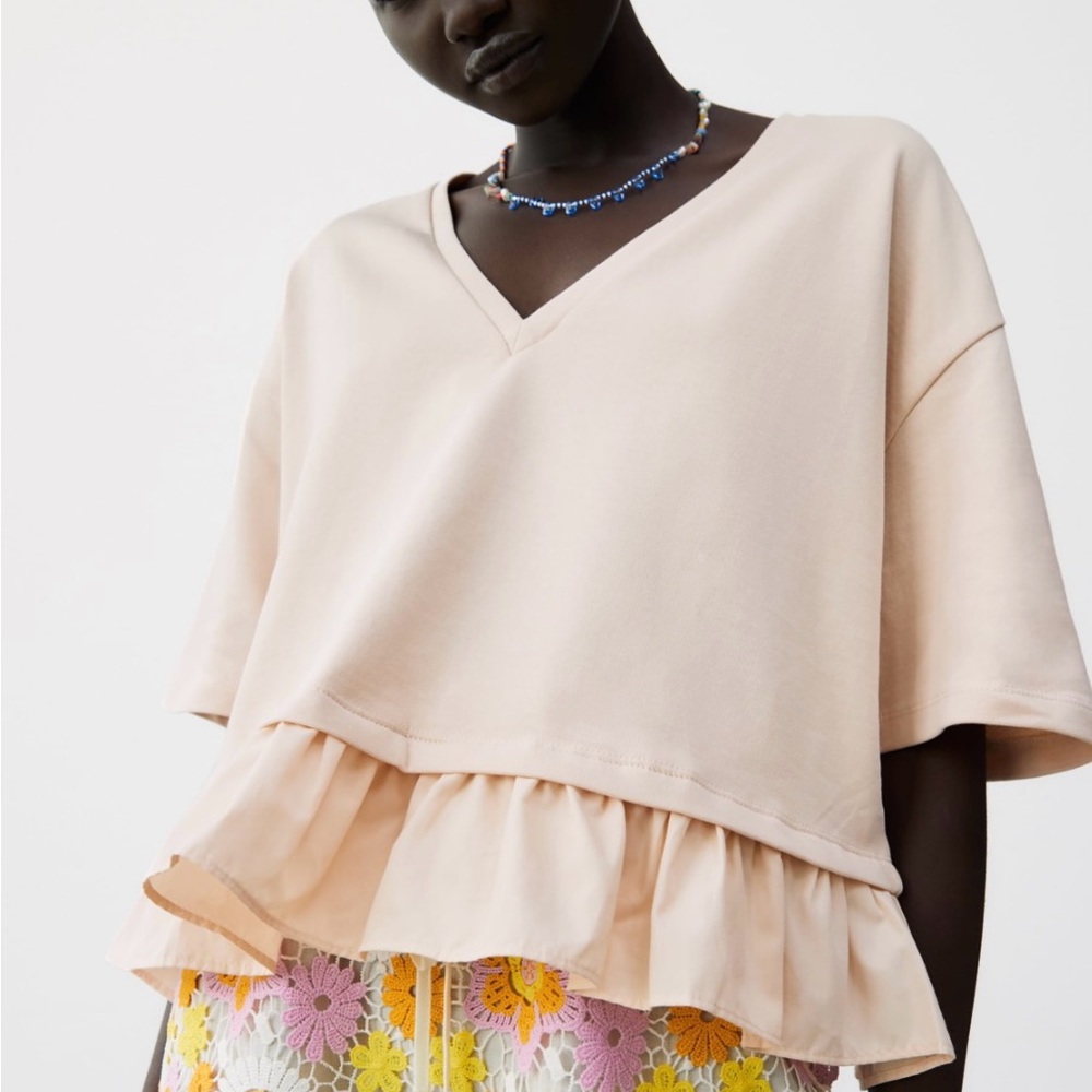 Zara peplum top Size S